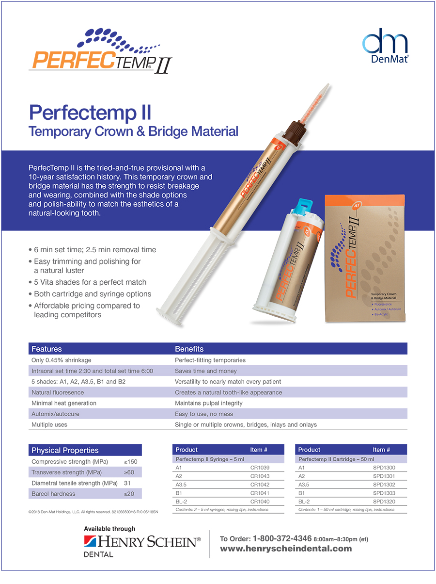 Perfectemp II Temporary Crown & Bridge Material